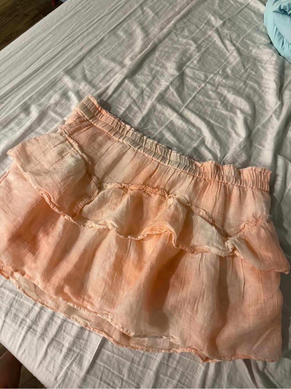 Peach Loveshackfancy ruffle skirt
